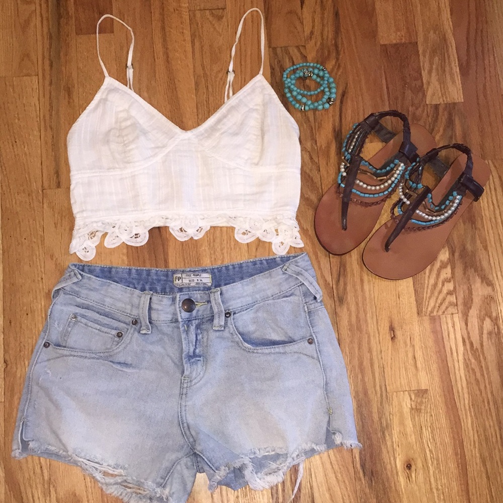 Free people one ivory crop top